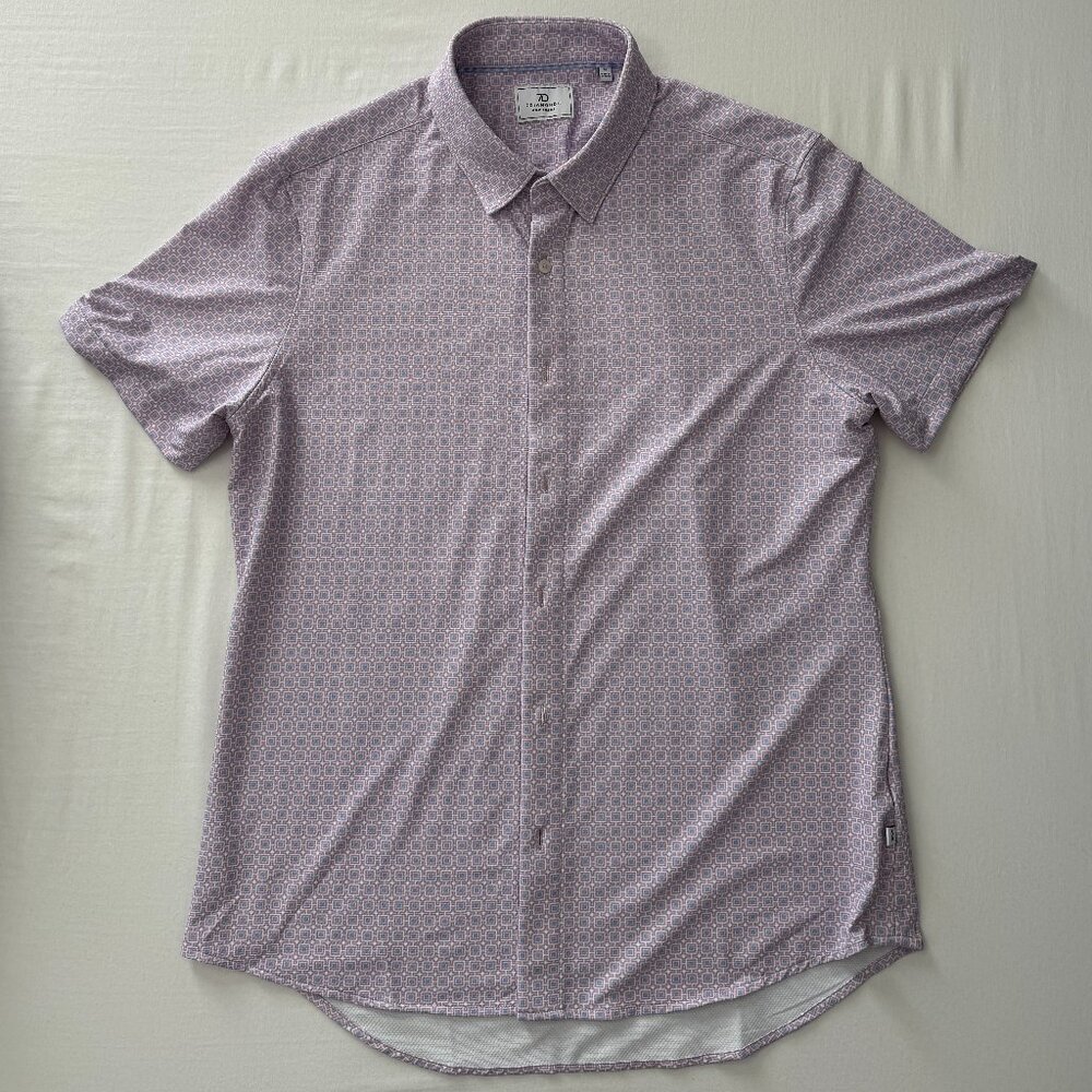 7 Diamonds 7D Men's Cassian Geometric Print Performance Button-Up Shirt M NEW!